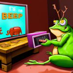 Frog saying that he is playing a game called "beef" using a 808
