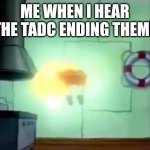 The TADC ending theme just makes me ascend for some rea- *ascends after hearing 0.000000000000000001 seconds of the ending theme | ME WHEN I HEAR THE TADC ENDING THEME | image tagged in spongebob levitation,the amazing digital circus | made w/ Imgflip meme maker