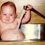 Baby bath in the sink