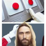 TWO BUTTONS CHOICE BUT IT'S JESUS meme