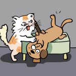 Dog Getting Killed by Cat (Cartoony)