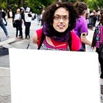 Big Sign Feminist Protester template