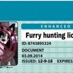 Furry hunting license with photo