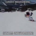 Gundam snowboarding GIF Template