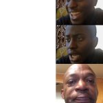 Happy black guy to Crying black guy meme