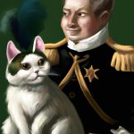 Napoleon with a cat