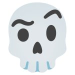 Skull with raised eyebrow