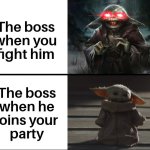 The boss when you fight them meme