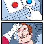 Red and blue button | image tagged in red and blue button | made w/ Imgflip meme maker