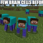 last brain cells | MY LAST FEW BRAIN CELLS BEFORE A TEST | image tagged in me and the boys,last brain cells,test,brain cells,minecraft,minecraft steve | made w/ Imgflip meme maker