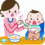 parent trying to feed baby but the baby wants to feed itself