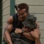 SCHWARTZENEGGER STRANGLING A GUY