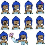 Rizu expression sheet meme