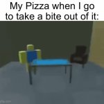 *Cheese has left the chat* | My Pizza when I go to take a bite out of it: | image tagged in gifs,pizza,memes,oh wow are you actually reading these tags | made w/ Imgflip video-to-gif maker