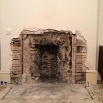 Ripped out fireplace