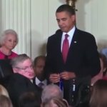 Obama and Stephen Hawking