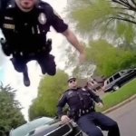 Police Officer Cop Flying Jumping