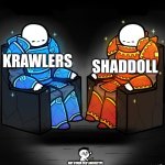 A Yu-Gi-Oh meme | SHADDOLL; KRAWLERS; ANY OTHER FLIP ARCHETYPE | image tagged in 2 gods and a peasant,yugioh,anime,gaming,card games,memes | made w/ Imgflip meme maker
