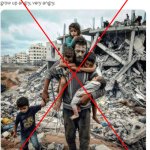 Deepfake picture of Palestine/Gaza generated by AI - not real meme