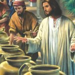 Jesus turns water into wine