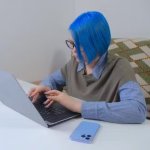 blue haired activist on the internet