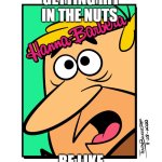 Hit in the ballz | GETTING HIT IN THE NUTS; BE LIKE | image tagged in barney rubble,nutshot | made w/ Imgflip meme maker