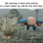 Plane flying from explosions Meme Generator - Imgflip