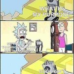 Basically a Thanksgiving meme | WHAT IS MY PURPOSE; SETTING UP THE THANKSGIVING DINNER FOR THANKSGIVING; DUDE ISN'T THANKSGIVING IN 2 WEEKS? | image tagged in rick and morty butter | made w/ Imgflip meme maker