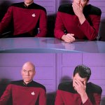 Picard Riker Facepalm- Matching Panels