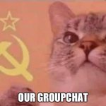 Communist cat | OUR GROUPCHAT | image tagged in communist cat | made w/ Imgflip meme maker