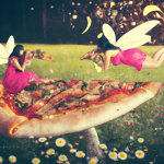 fairies eating pizza