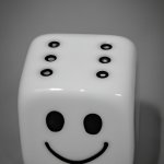 funny dice with a face