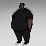 black fat short person