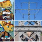 Ratchet meet lattice climbing | Wow great; Oh great... | image tagged in drake meme,ratchet,latticeclimbing,born to climb,baghead,memes | made w/ Imgflip meme maker