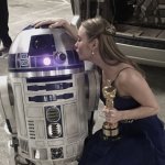 Brie Larson kissing C3PO meme