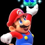 Mario holding blue flower