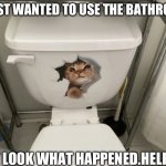 ABC | I JUST WANTED TO USE THE BATHROOM; BUT LOOK WHAT HAPPENED.HELP ME | image tagged in abc | made w/ Imgflip meme maker