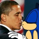obama kissing sonic meme