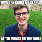 Arthur is here to stay | HOW THE BROKE MF STARES; AT THE WINGS ON THE TABLE | image tagged in arthur bloxd | made w/ Imgflip meme maker