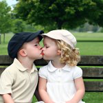 boy kissing girl