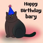 my friend has his birthday but is a cat named barry