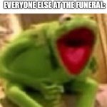 Wait.. | ME OPENING A BIG BOX; EVERYONE ELSE AT THE FUNERAL: | image tagged in kermit screaming | made w/ Imgflip meme maker