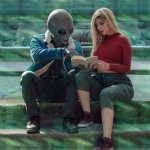 Alien with girl