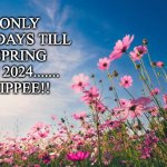 Spring Countdown 2024 | ONLY 125 DAYS TILL SPRING OF 2024....... YIPPEE!! | image tagged in beautiful flowers | made w/ Imgflip meme maker
