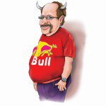 Old guy with a Red Bull T-Shirt