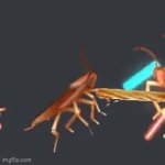 Angry cockroach with a baguette GIF Template