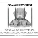 Mr. Monopoly In Jail (Black and White)