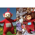 Teletubbies into the trash