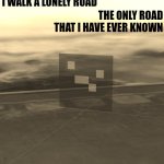 THE ONLY ROAD THAT I HAVE EVER KNOWN; I WALK A LONELY ROAD