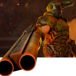 Doom guy pointing shotgun template